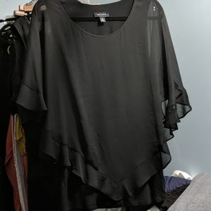 Black chiffon tunic